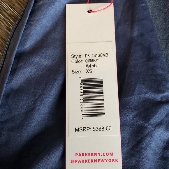 New Parker Adeline A-Line Chambray Dress - Picture 9 of 10